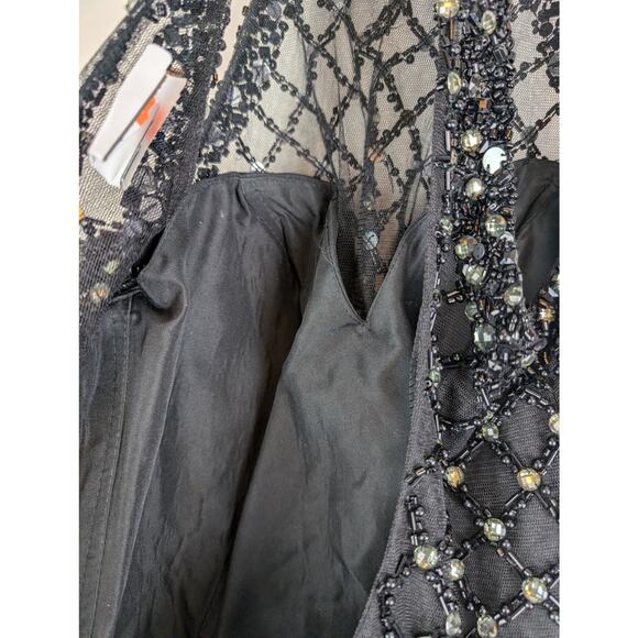 Rachel Allan 4072 Animal Print Beaded Halter Cocktail Prom Dress Tulle Black 8 - Picture 14 of 16